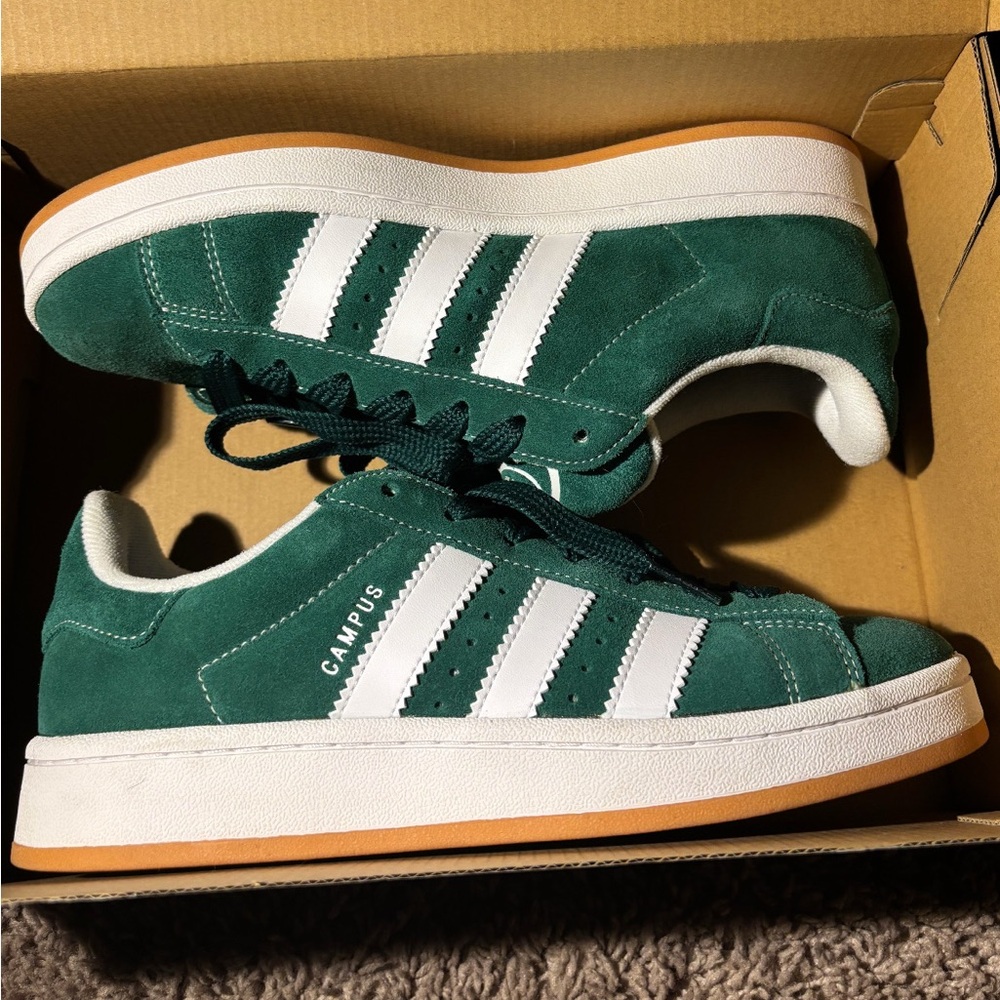 green and white adidas campus, women’s 6